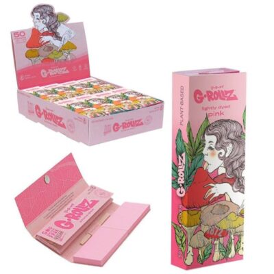 G-Rollz Collector 'Mushroom Lady' Pink 11/4 Rolling Papers + Tips