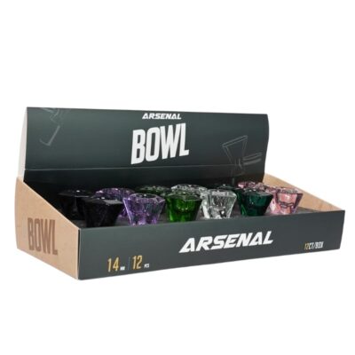 Arsenal Diamond Cut Glass Bowl - 12ct (14mm)