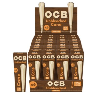 OCB Unbleached Cone 1 1/4 Size - 6 Pack