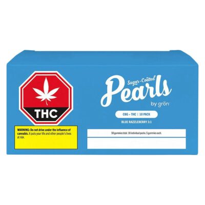 Pearls by Gron Multipack of 10 Pearls by gron Blue Razzleberry 3:1 CBG/THC 5x3.5g x 10 PACK