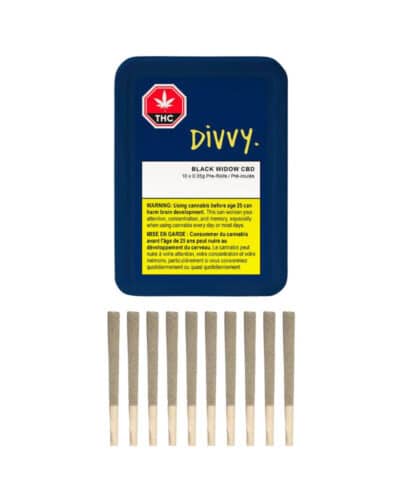 Divvy Black Widow CBD 10 x 0.35g Pre-Rolls
