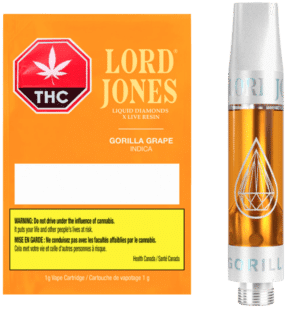 Lord Jones Gorilla Grape Liquid Diamonds x Live Resin 1g Prefilled Vape Cartridge