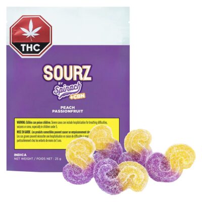 SOURZ by Spinach Peach Passionfruit 1:1:1 CBN:CBD:THC 5pk Soft Chews