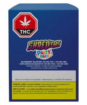 Shred'ems Multipack of 10, Shred'ems Blueberry Blaster MAX10 4.5g THC Soft Chew
