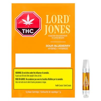 Lord Jones Sour Blueberry Liquid Diamonds x Live Resin 1g Prefilled Vape Cartridge