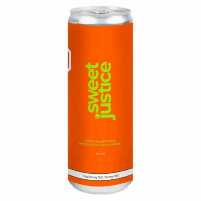 Sweet Justice Pacific Island Punch 10mg THC:CBG 1:1 355mL Soda