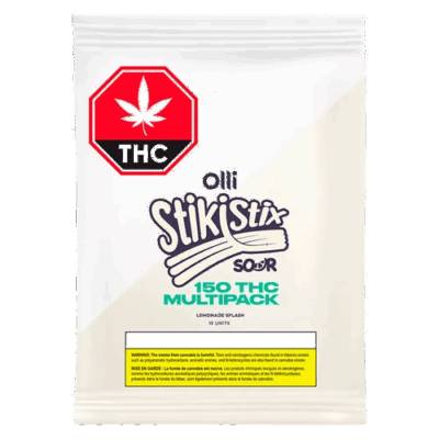 Olli StikiStix Multipack of 15 150 THC Multipack Lemonade Splash Gummies 10g Gummies