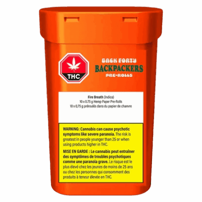 Back Forty Backpackers Fire Breath 10 x 0.75g Pre-Rolls