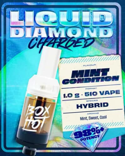 BOXHOT Mint Condition Liquid Diamond Charged 1g Prefilled Vape Cartridge