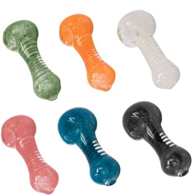 Assorted Inside Out Comb Teeth Design Colored Glass Pipe 3 Inches