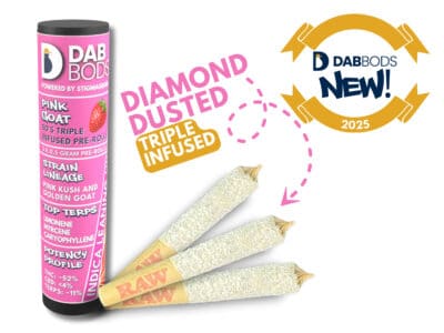 Dab Bods pink GOAT 50's+ 3 x 0.5g Triple Infused Pre-Rolls
